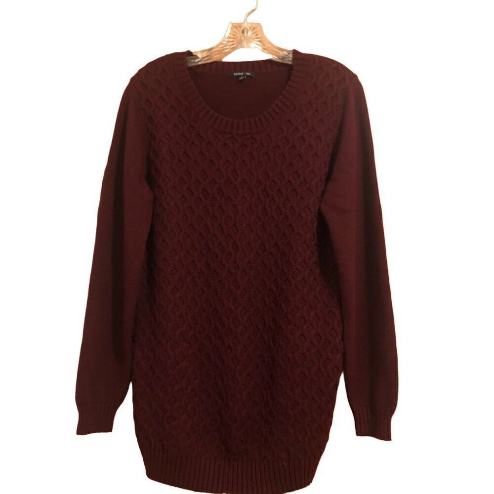 Karissa + Me Women’s Size L Burgundy Sweater Scoop Round Neck Long Sleeve